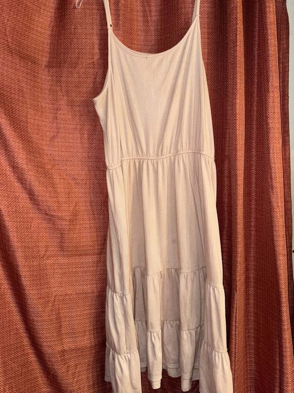 Knox Rose Sleeveless Tiered Knit Midi Dress with Adjustable Straps